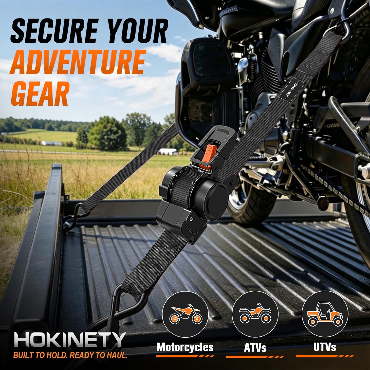 Hokinety 4 Pack Retractable Ratchet Straps 1 In X 10 Ft 1500 Lb For Truck