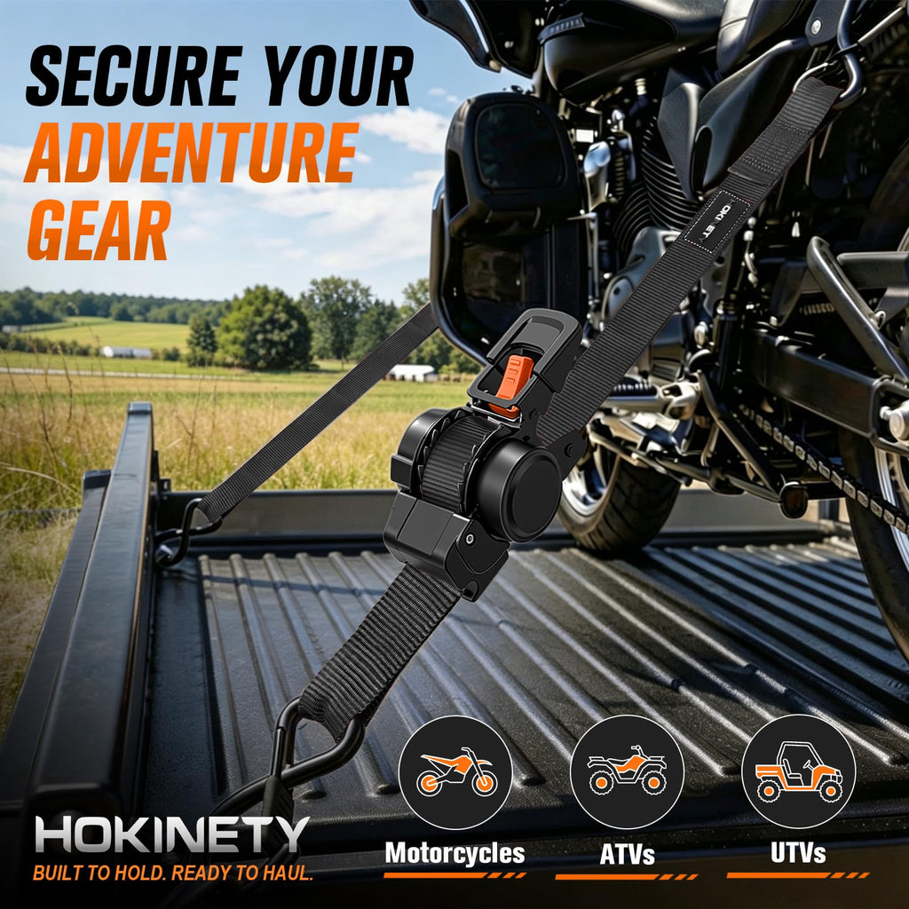 Hokinety 4 Pack Retractable Ratchet Straps 1 In X 10 Ft 1500 Lb For Truck