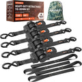 Hokinety 4 Pack Retractable Ratchet Straps 1 In X 10 Ft 1500 Lb For Truck