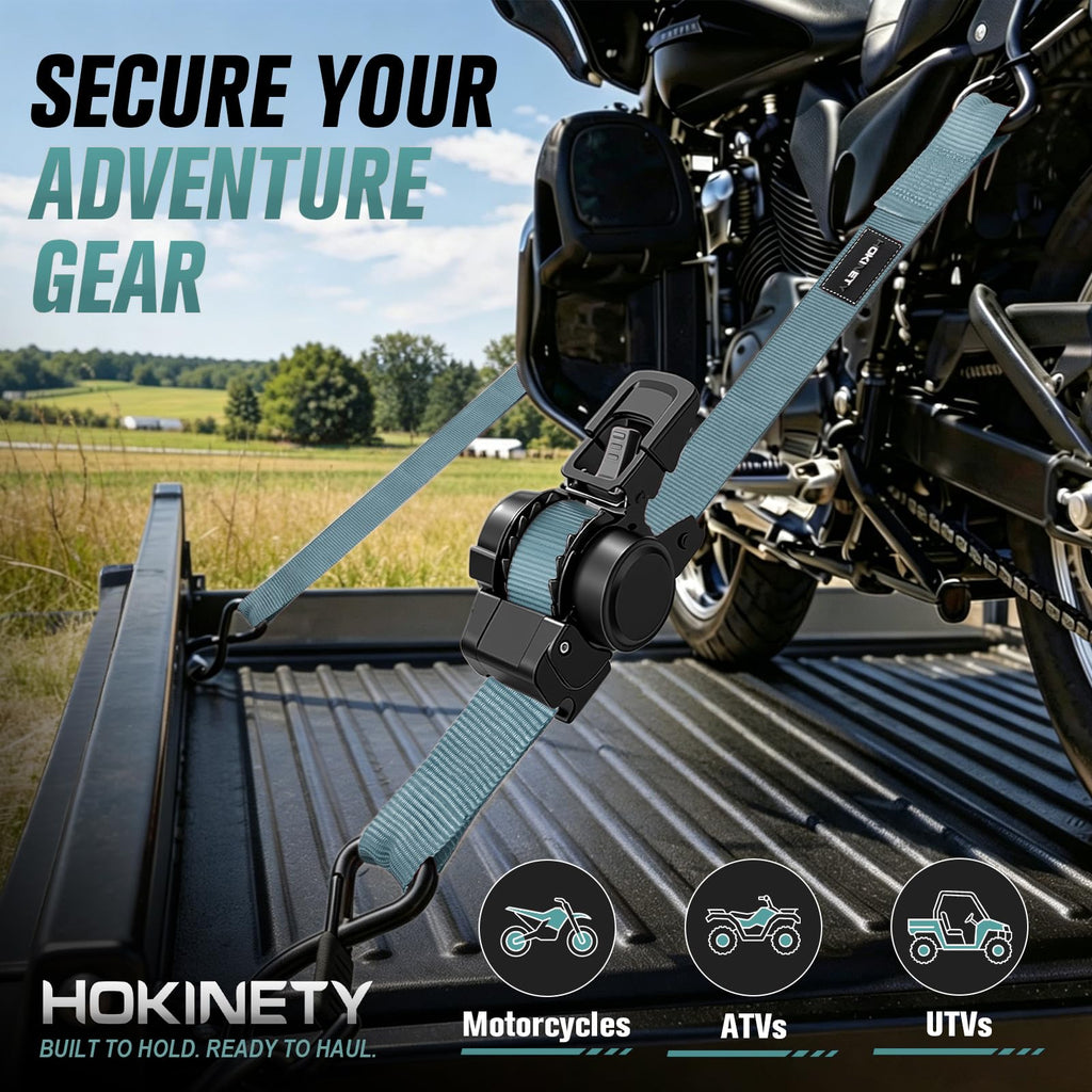 Hokinety 4 Pack Retractable Ratchet Straps 1 In X 10 Ft 1500 Lb For Truck