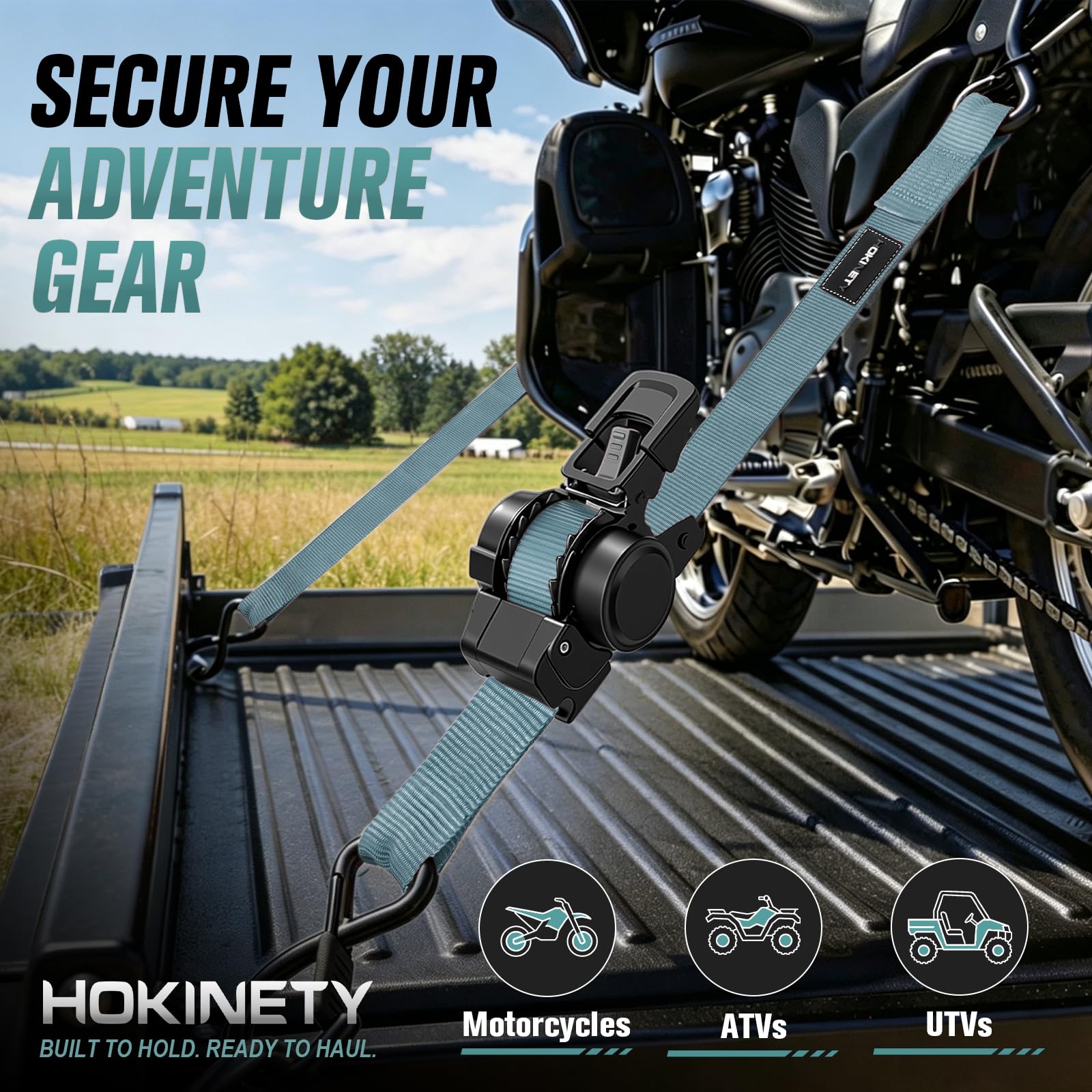 Hokinety 4 Pack Retractable Ratchet Straps 1 In X 10 Ft 1500 Lb For Truck