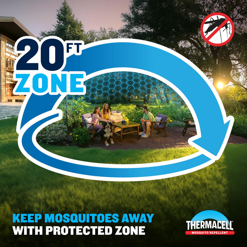Thermacell E-ZoneGuard Glow Mosquito Repellent + Lantern, LED, 9-Hr Battery