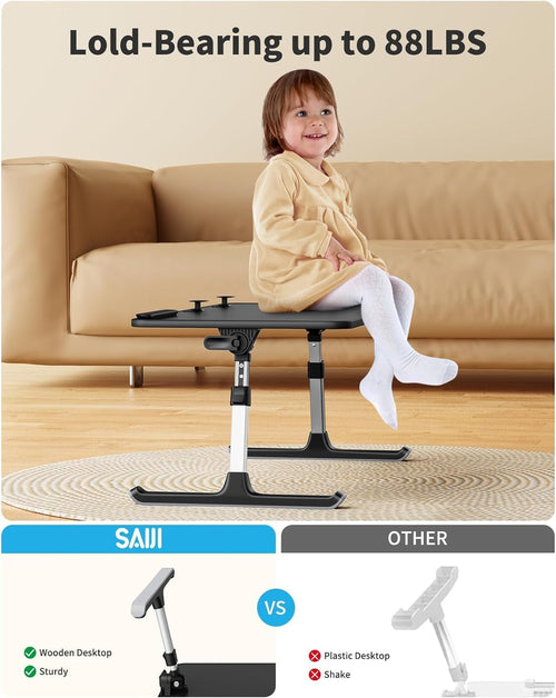 Height and Angle Adjustable Laptop Desk for Bed and Couch