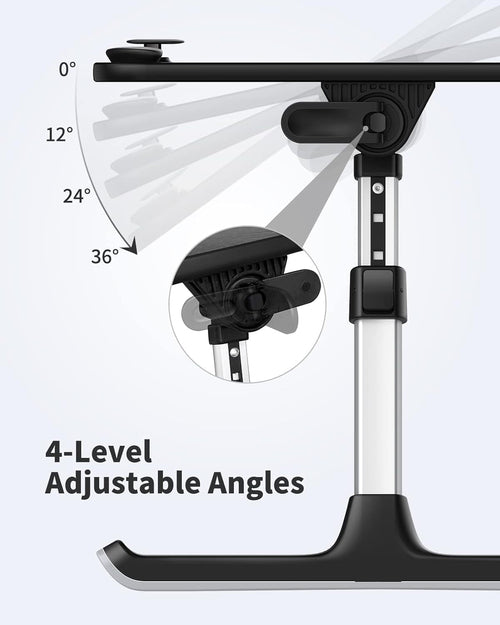 Height and Angle Adjustable Laptop Desk for Bed and Couch