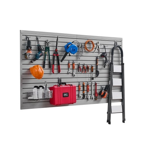 Slat Wall Paneling, 8 x 4 ft, PVC Garage Slatwall with Accessories,